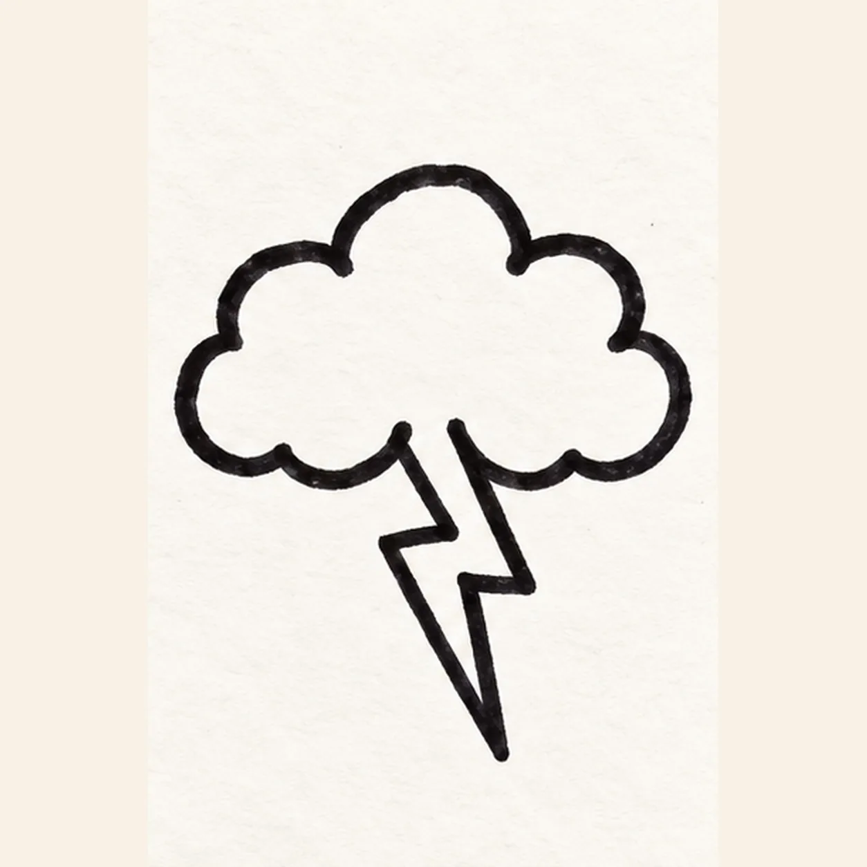 Point the bolt downward stage for how to draw a comic lightning cloud