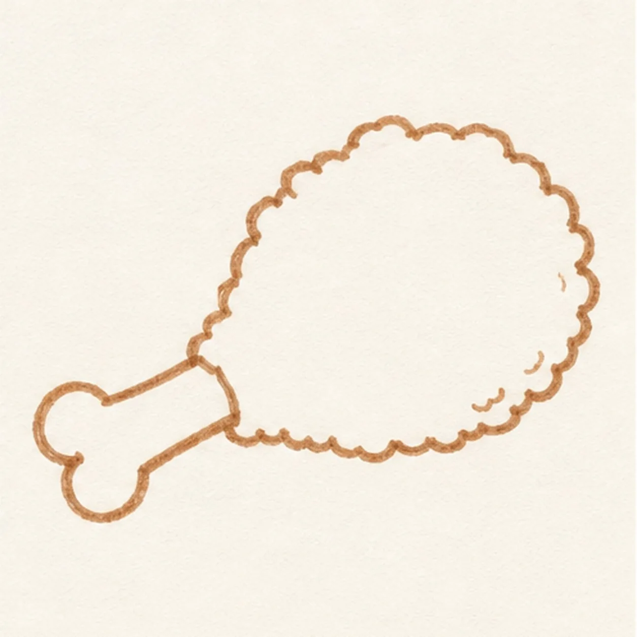 Bump the crispy edge stage for how to draw a fried chicken drumstick doodle