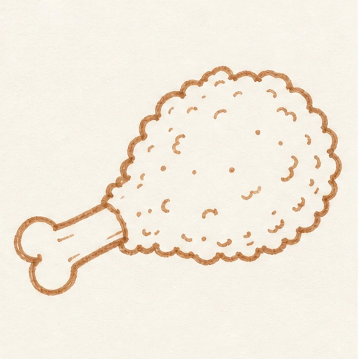 Sprinkle the crust stage for how to draw a fried chicken drumstick doodle