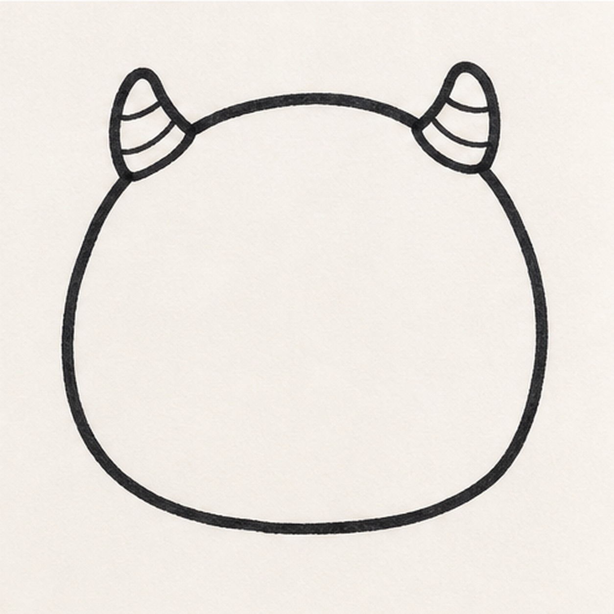 Add the horns stage for how to draw a goofy monster face