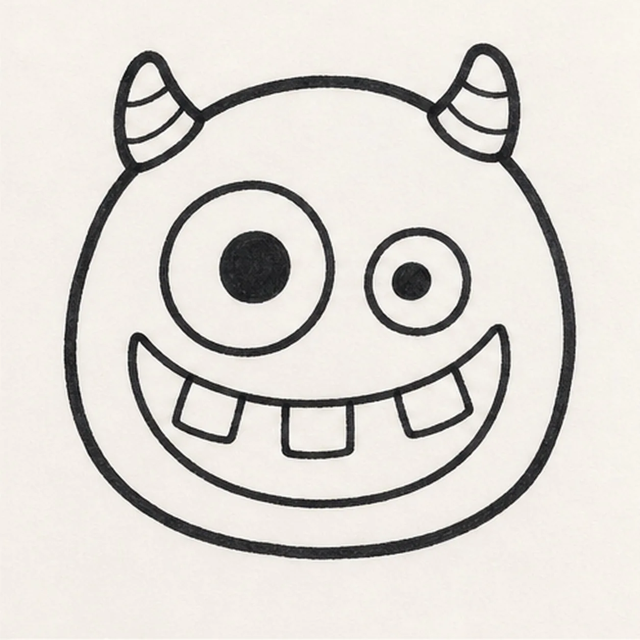 Draw the toothy grin stage for how to draw a goofy monster face