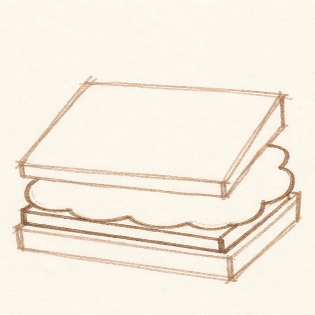Slide in chocolate stage for how to draw a graham cracker s'more doodle