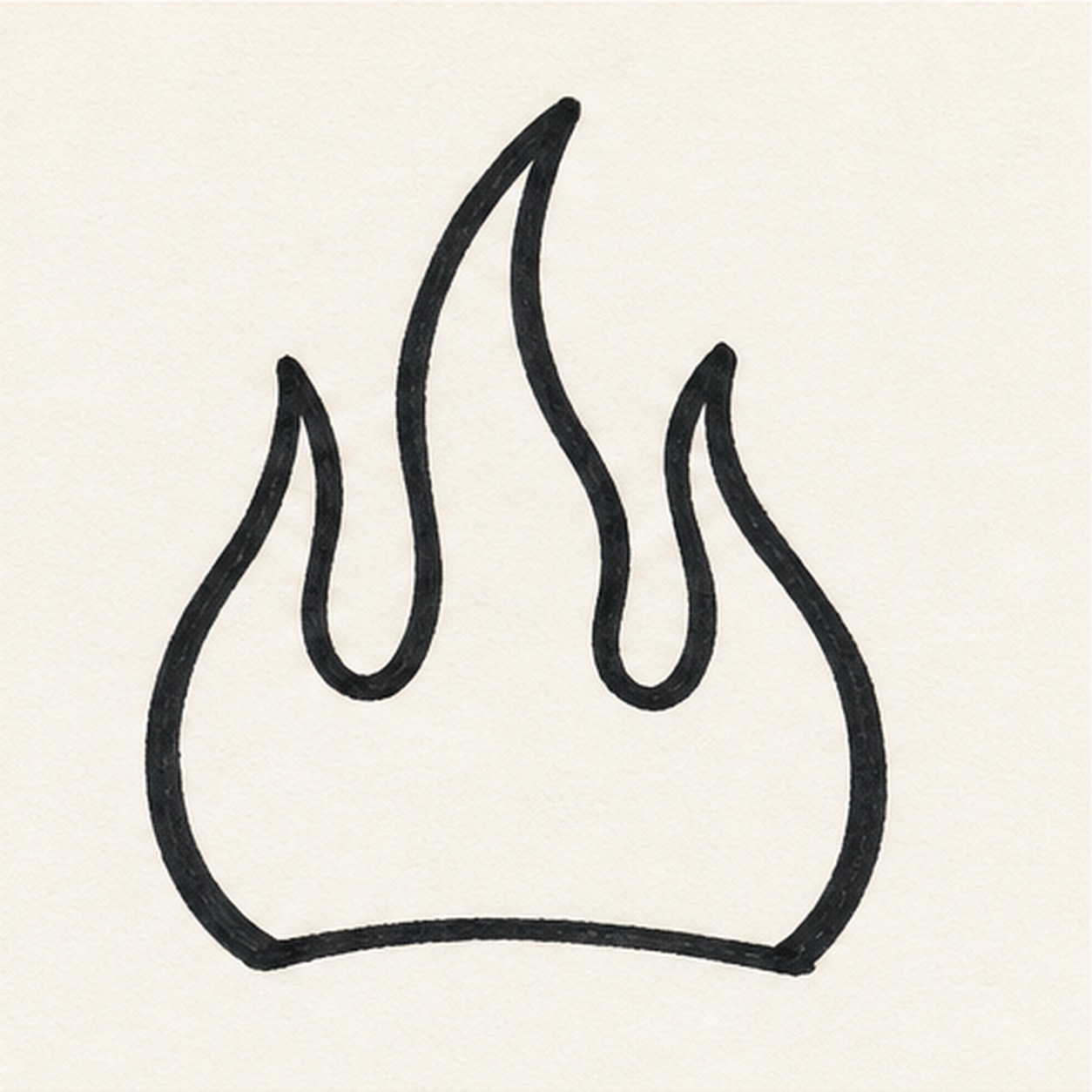 Thicken the outline stage for how to draw hot rod marker flames