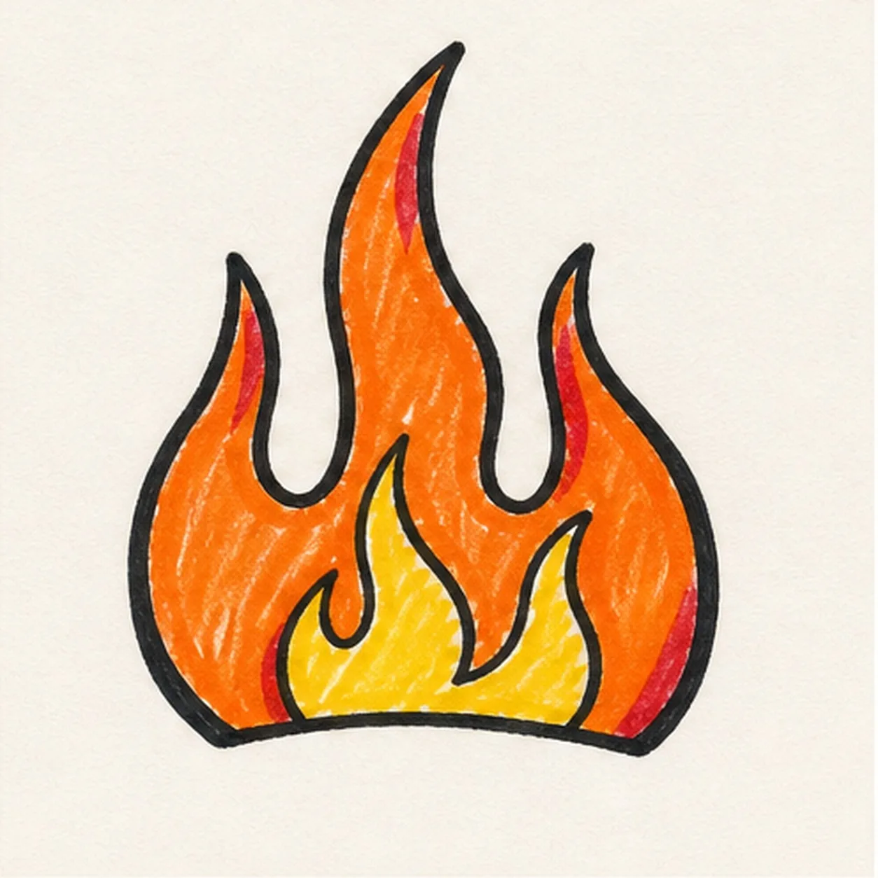 Fill with marker color stage for how to draw hot rod marker flames