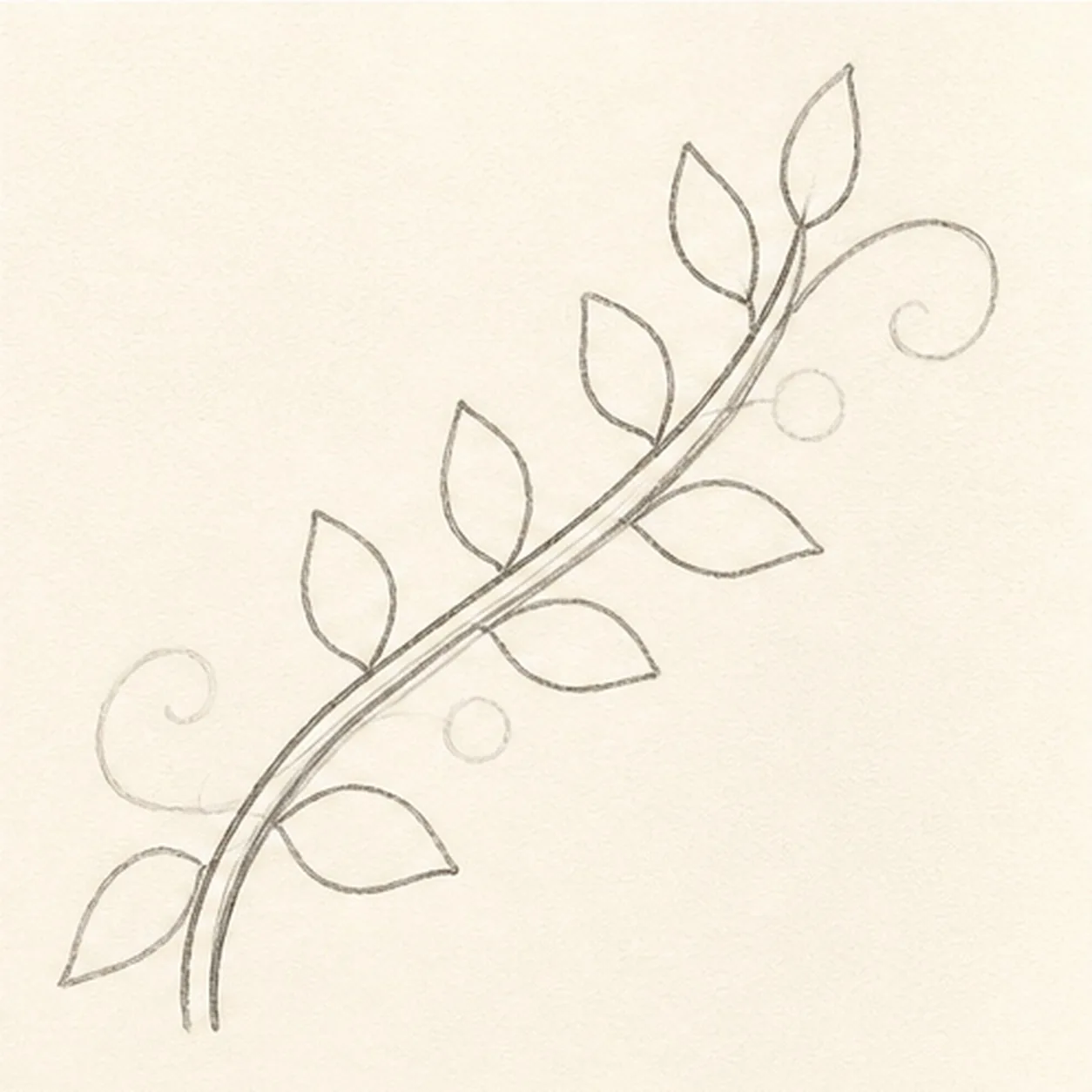 Shape eight leaves stage for how to draw a leafy vine flourish