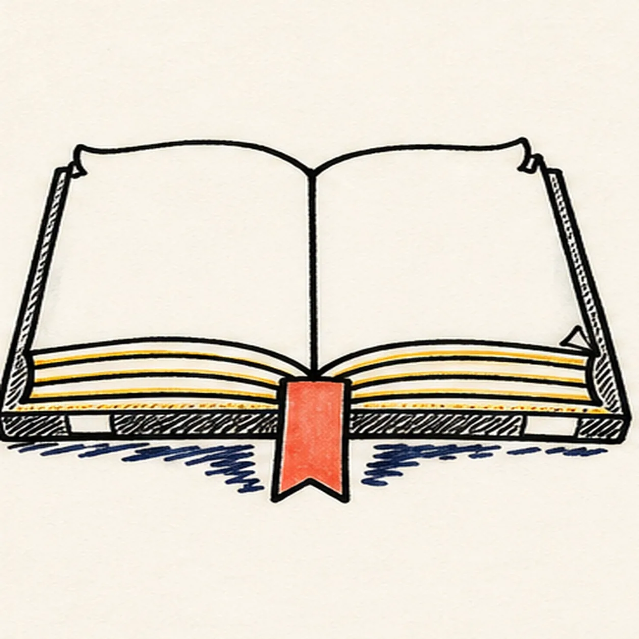 Hatch the cover edges stage for how to draw an open book