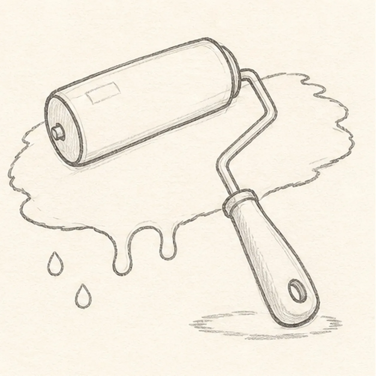 Shape the paint swash stage for how to draw a paint roller