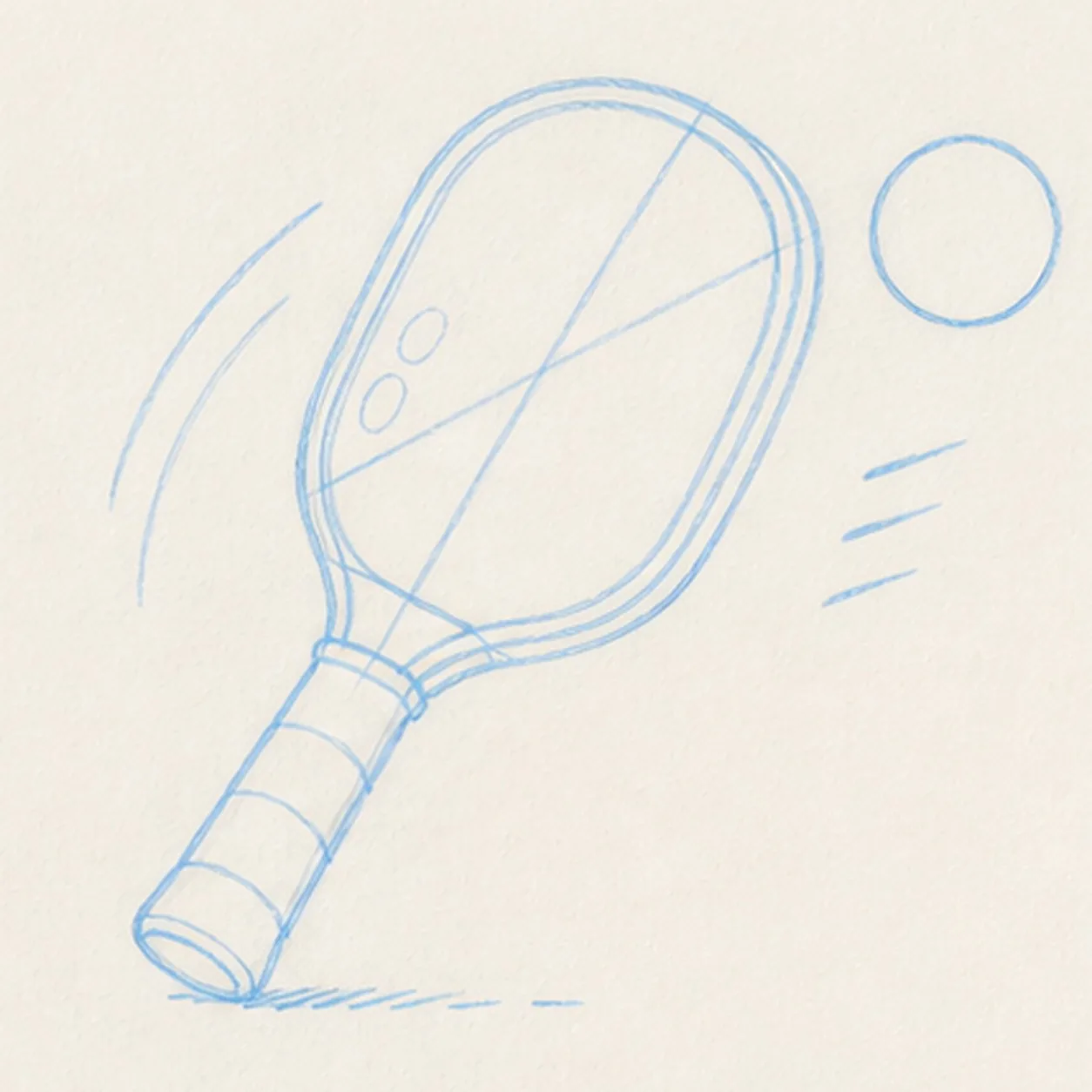 Map the quick volley stage for how to draw a pickleball paddle