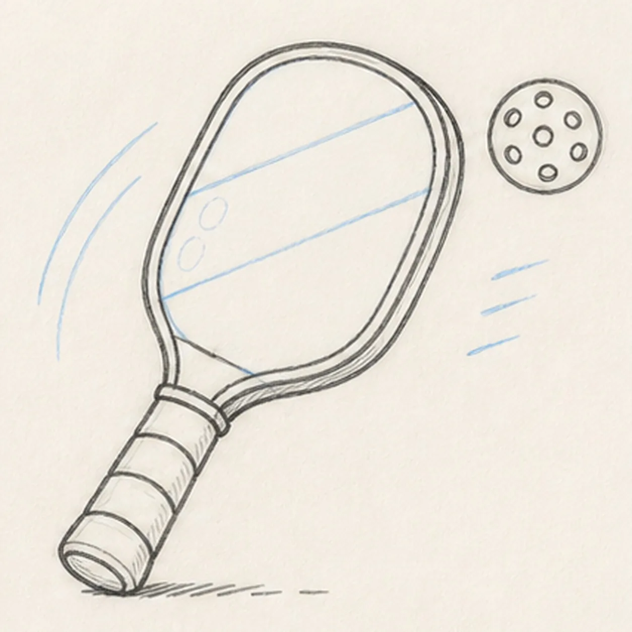Divide the face and ball stage for how to draw a pickleball paddle