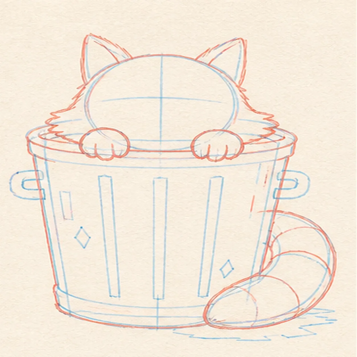 Wrap the peeking silhouette stage for how to draw a peeking raccoon