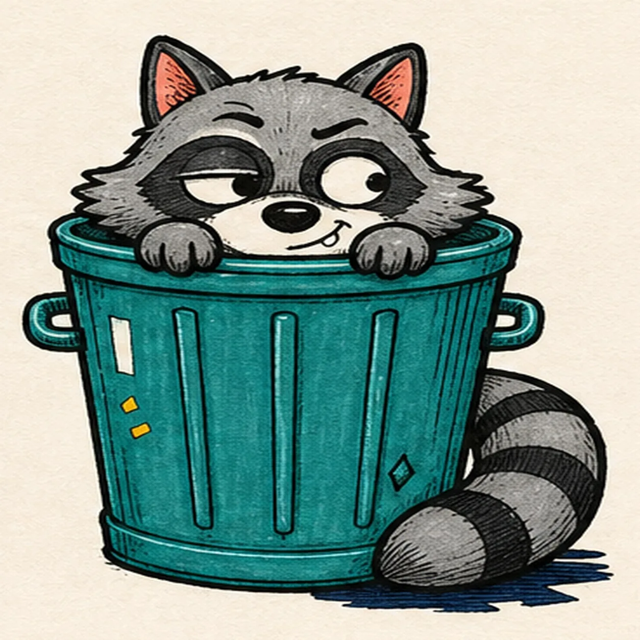 Fill the alley-night color stage for how to draw a peeking raccoon
