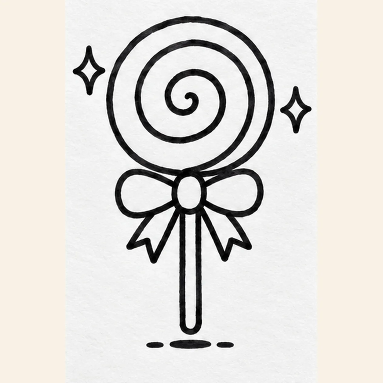 Add two sparkles stage for how to draw a spiral lollipop