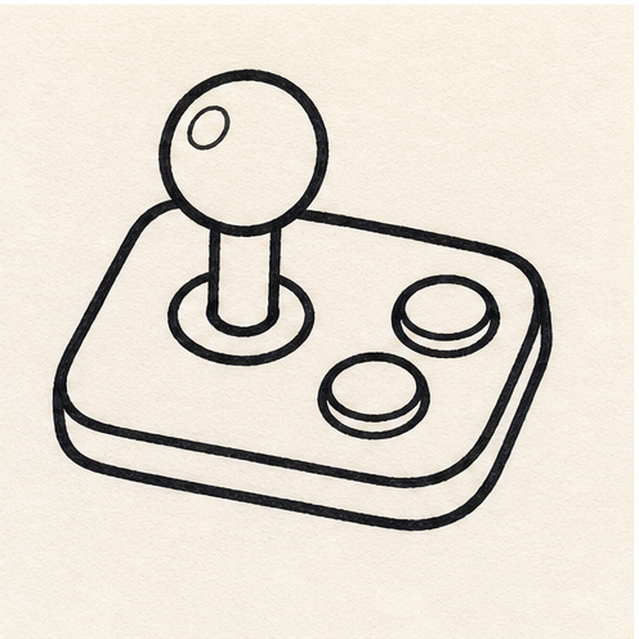 Ink the controls stage for how to draw a retro arcade joystick