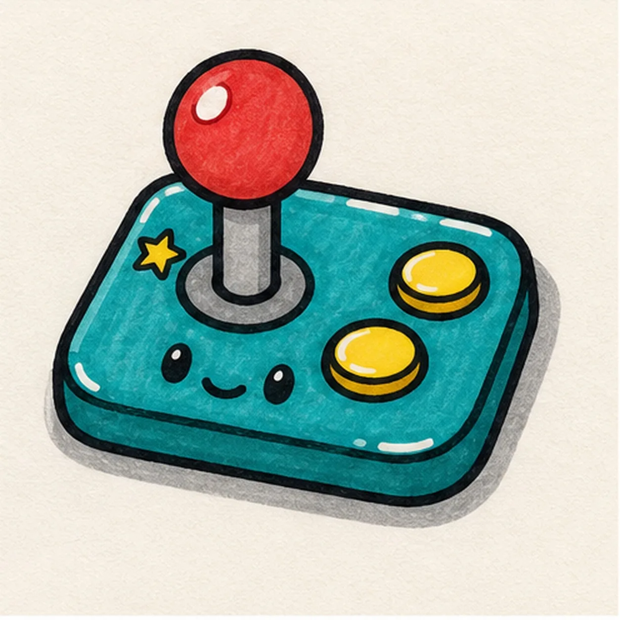 Fill the arcade colors stage for how to draw a retro arcade joystick