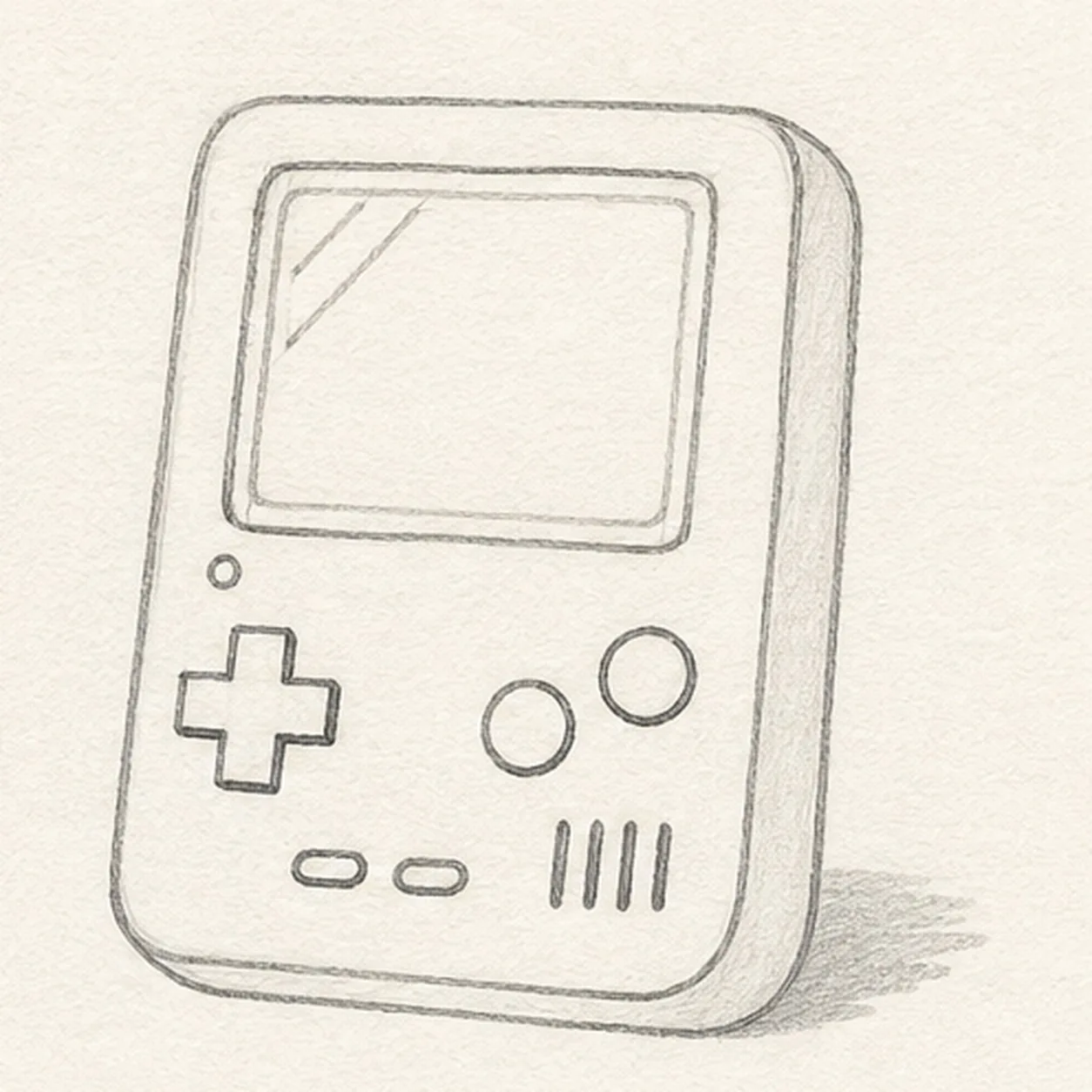 Place the retro controls stage for how to draw a handheld game console