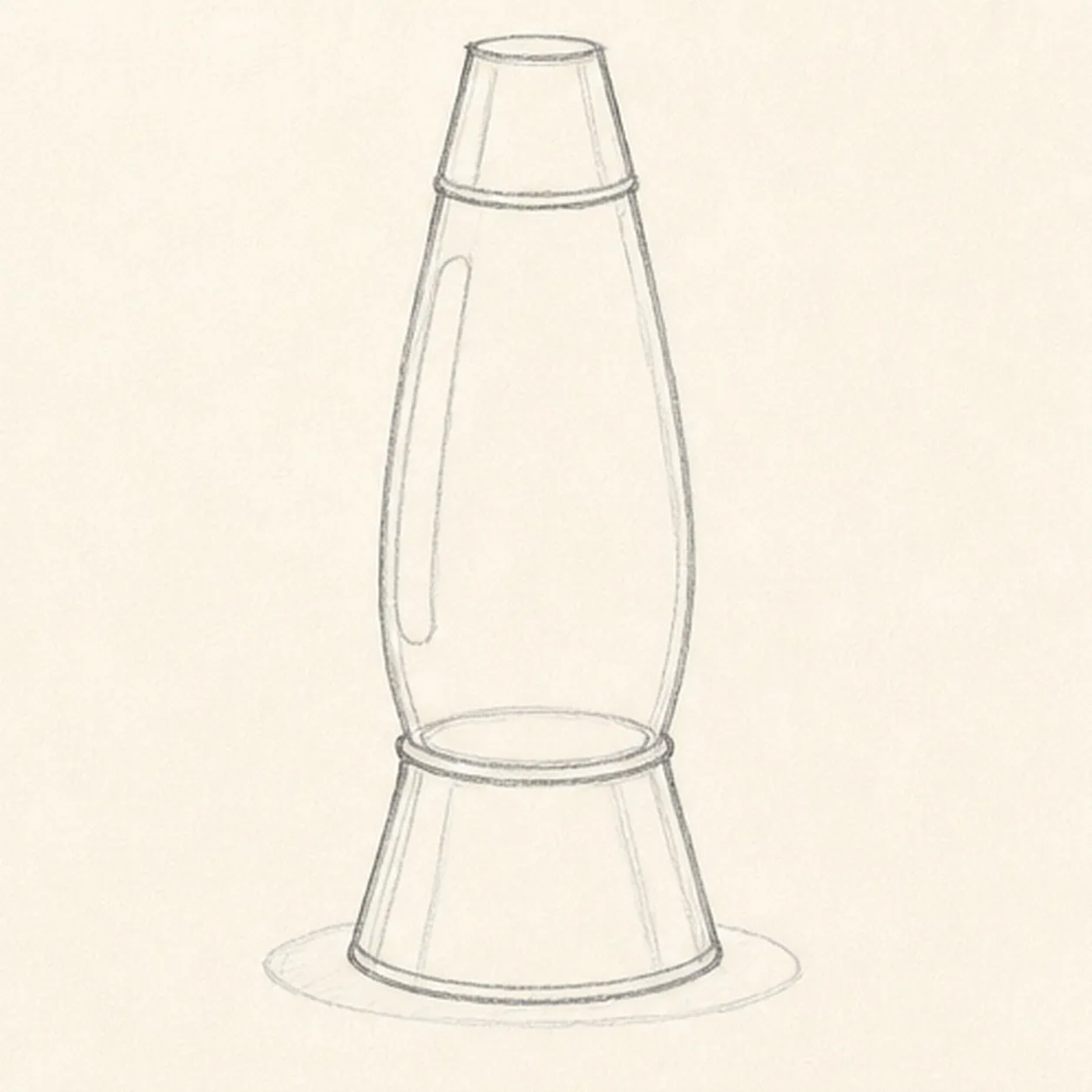 Shape the retro silhouette stage for how to draw a retro lava lamp