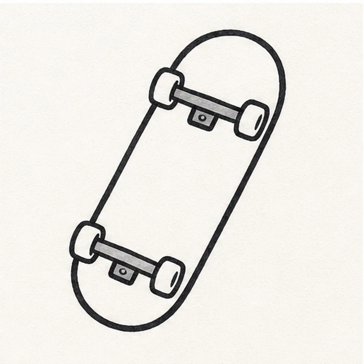Add trucks and wheels stage for how to draw a skateboard sticker
