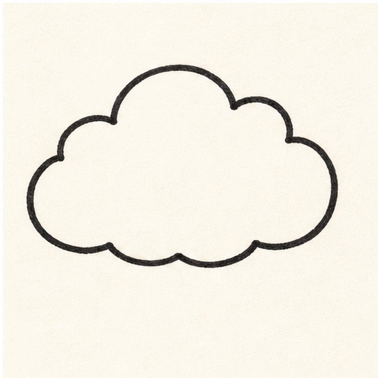 Draw the cloud bumps stage for how to draw a smiling cloud
