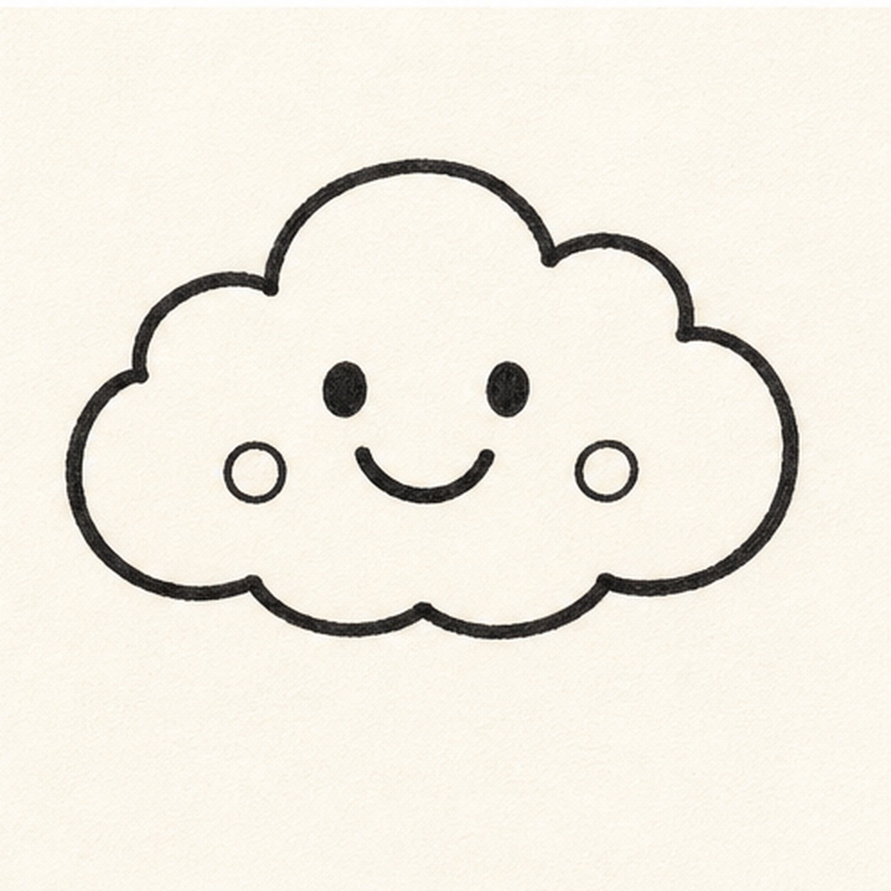 Add the smile stage for how to draw a smiling cloud