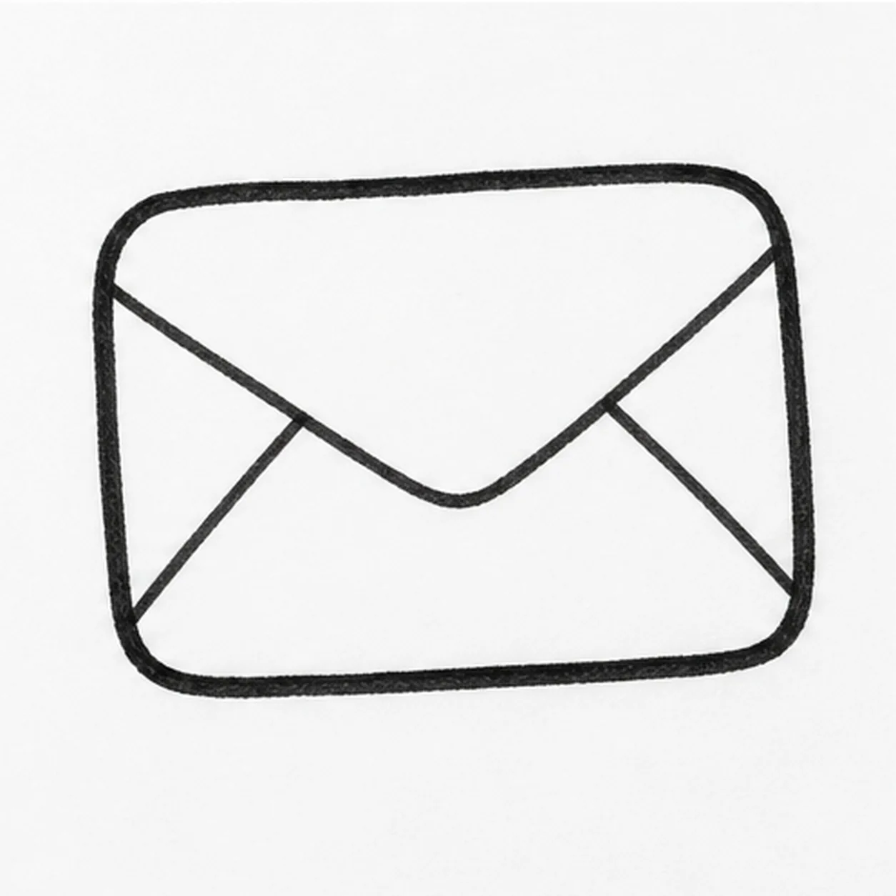 Fold the flap stage for how to draw an envelope sticker