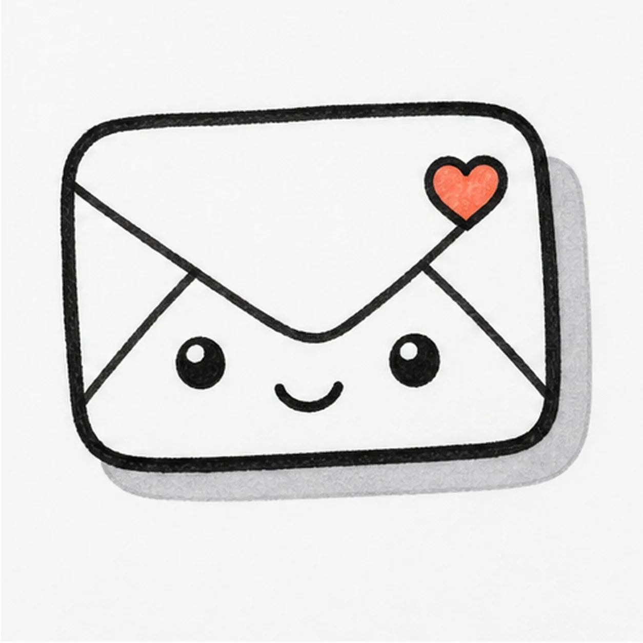 Set the sticker shadow stage for how to draw an envelope sticker
