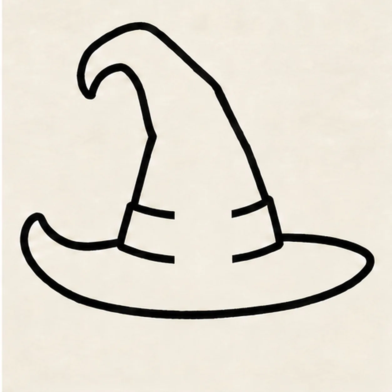 Wrap the hatband stage for how to draw a striped witch hat