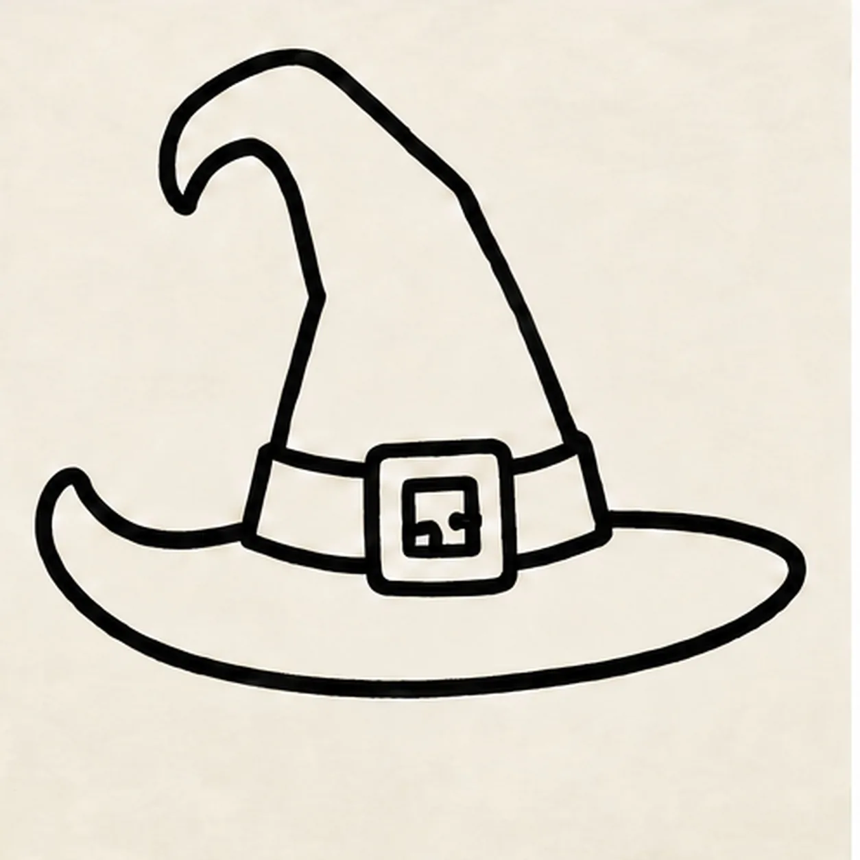 Set the buckle stage for how to draw a striped witch hat