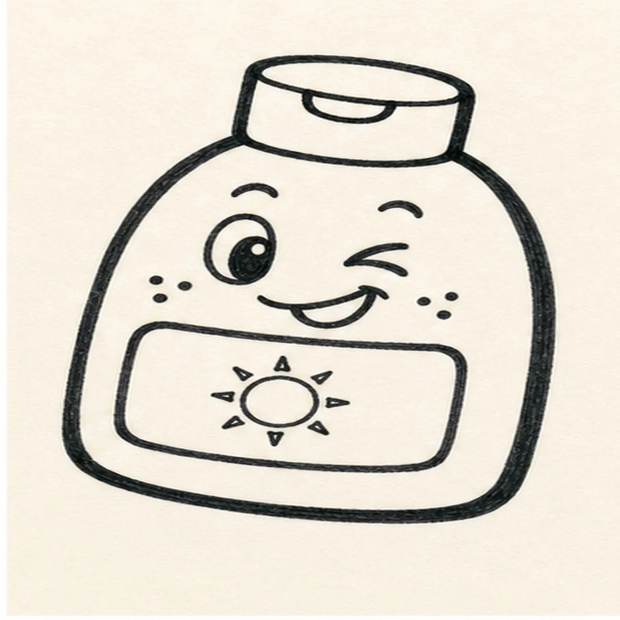 Ink the sun badge stage for how to draw a sunscreen bottle