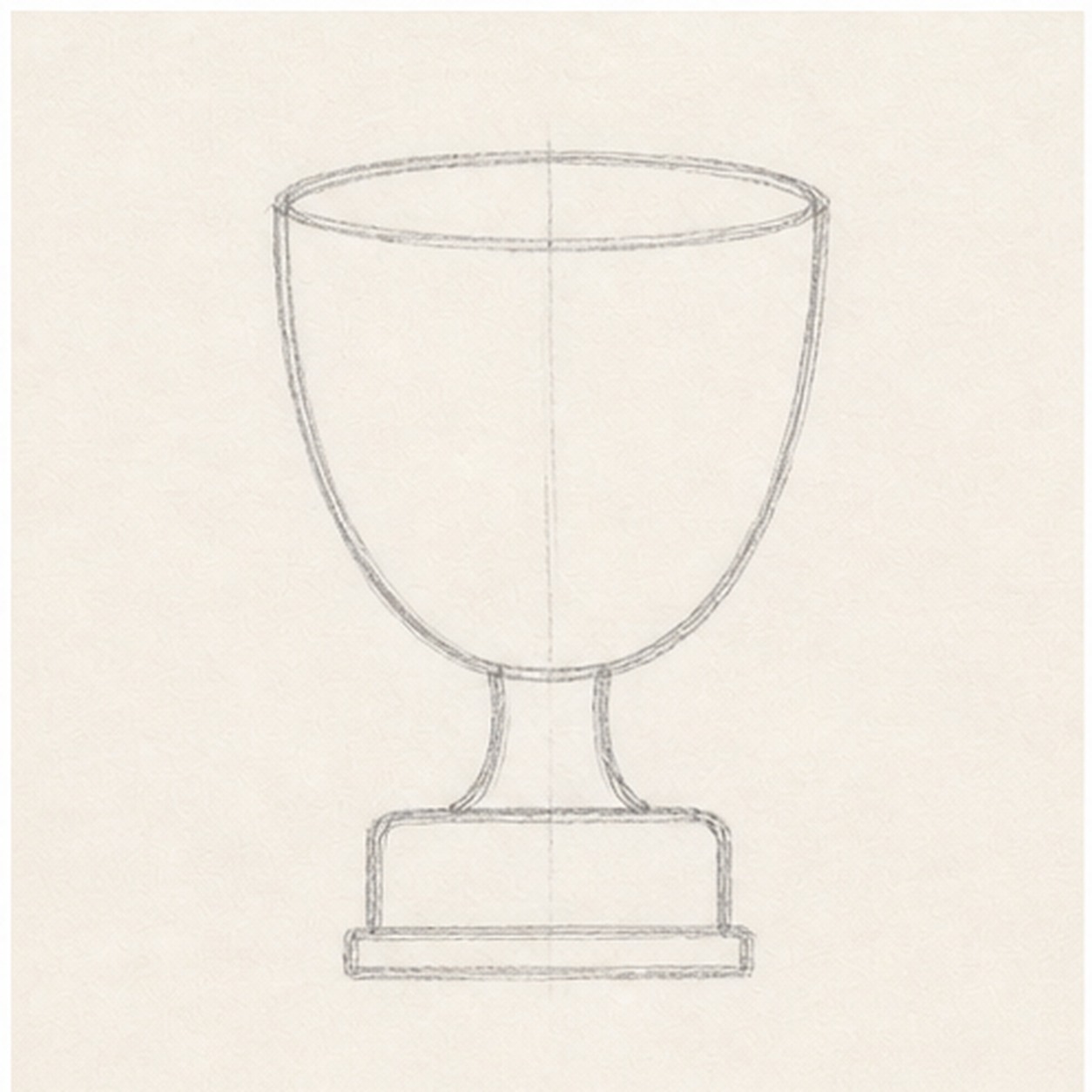 Block the trophy stage for how to draw a trophy cup