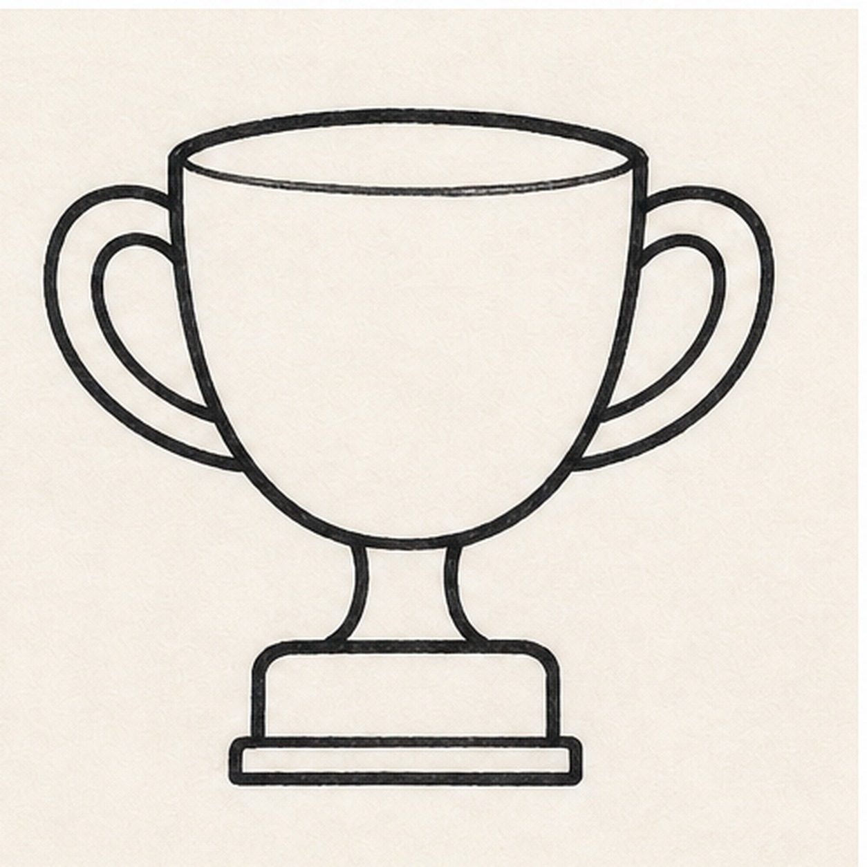 Thicken the trophy outline stage for how to draw a trophy cup