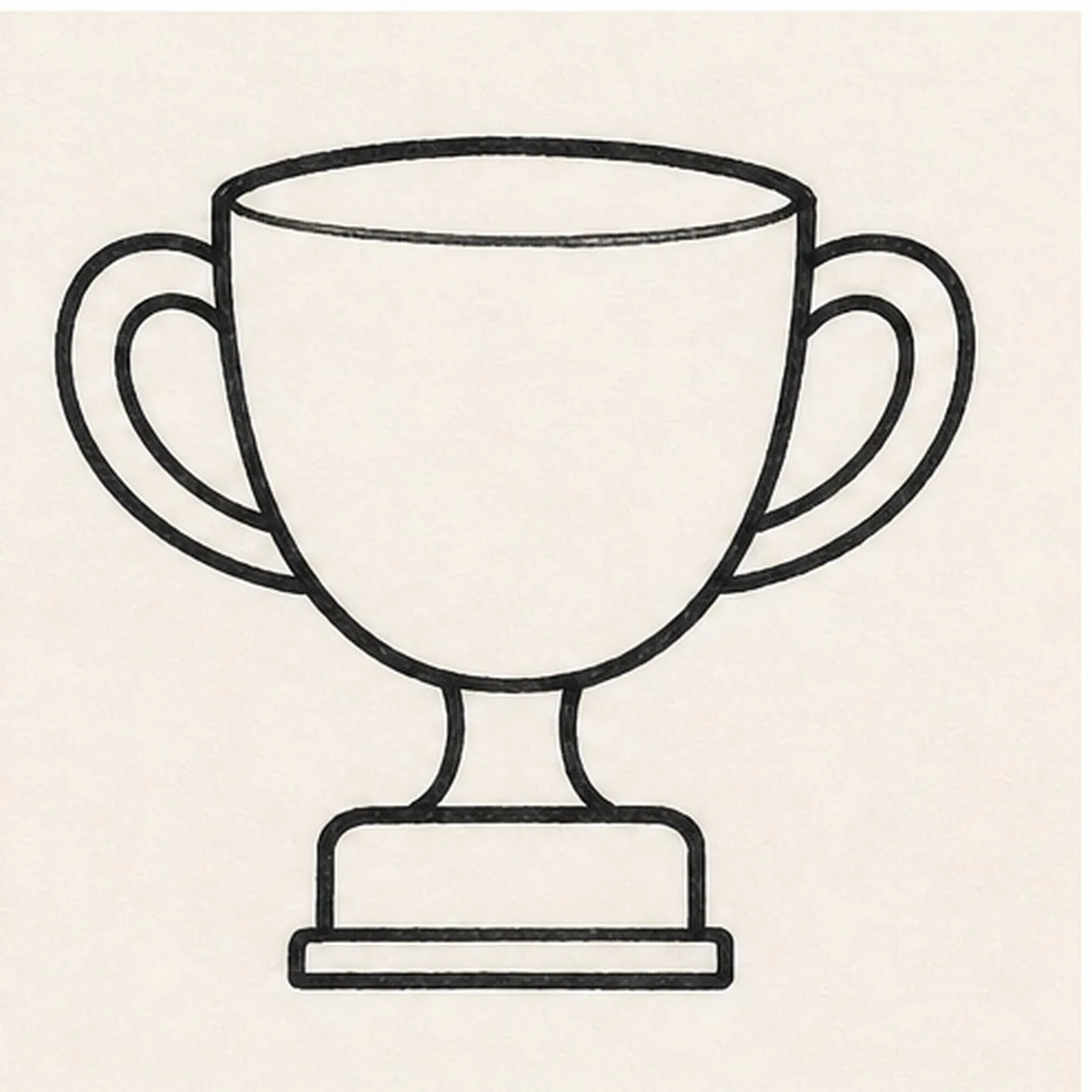 Thicken the trophy outline stage for how to draw a trophy cup
