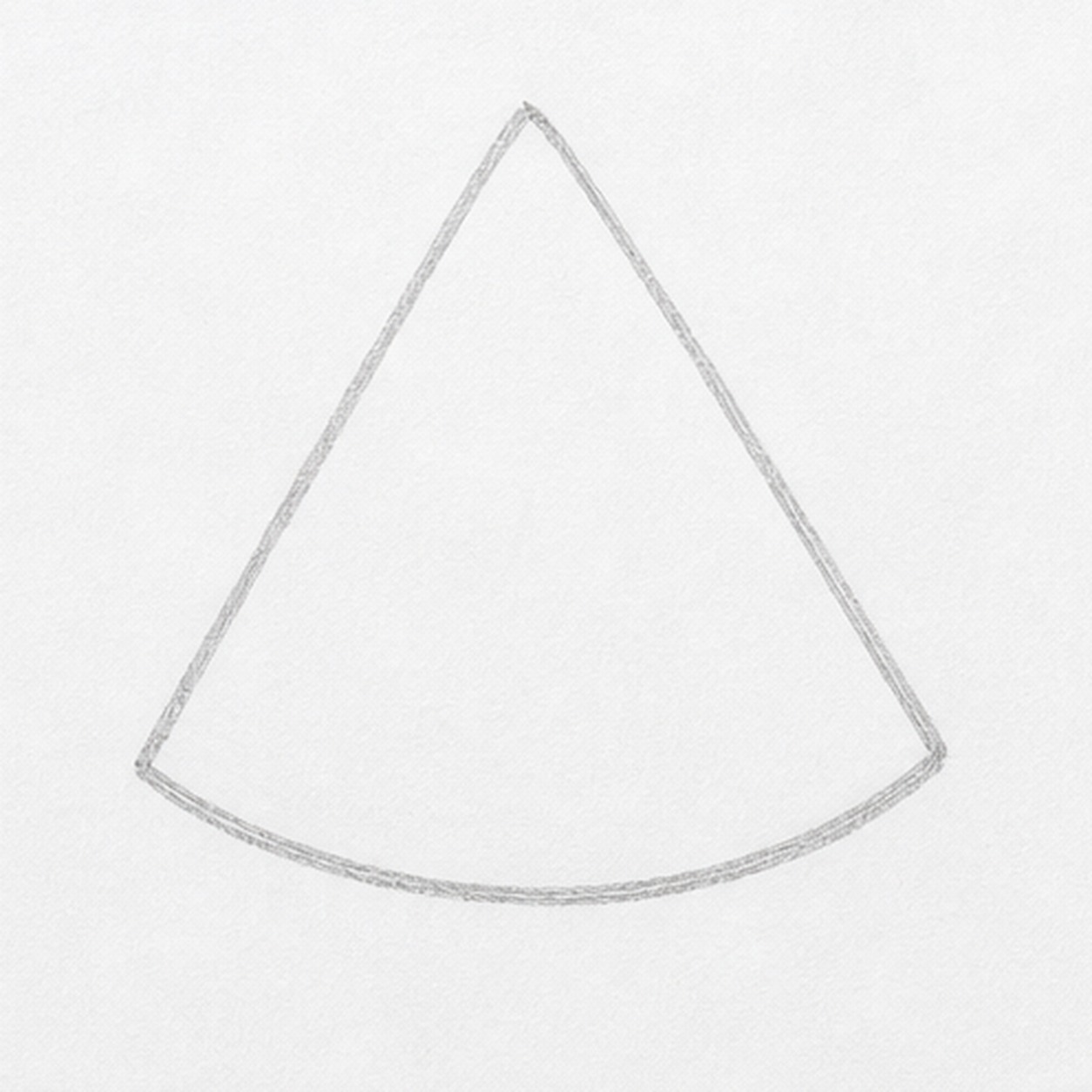 Start the wedge stage for how to draw a watermelon wedge
