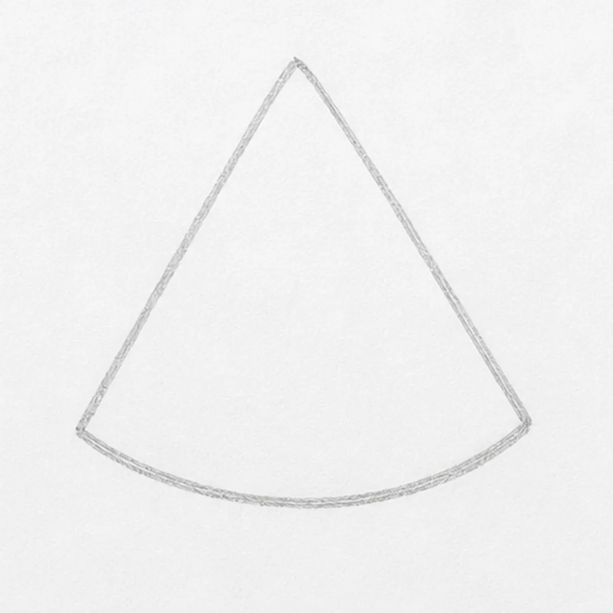 Start the wedge stage for how to draw a watermelon wedge