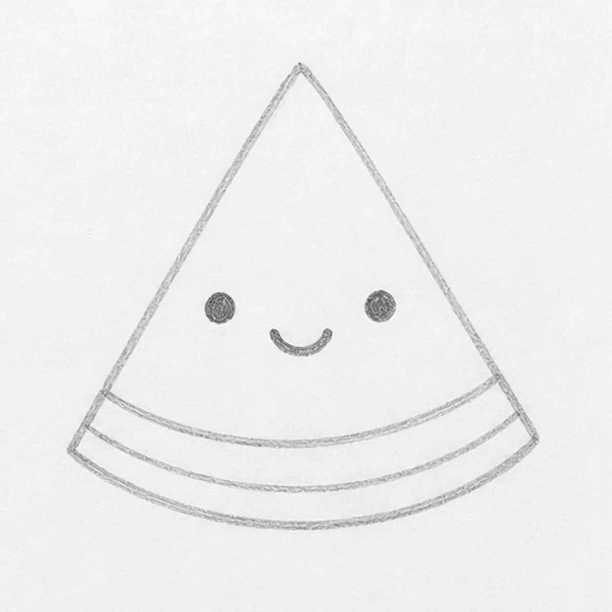 Draw the face stage for how to draw a watermelon wedge