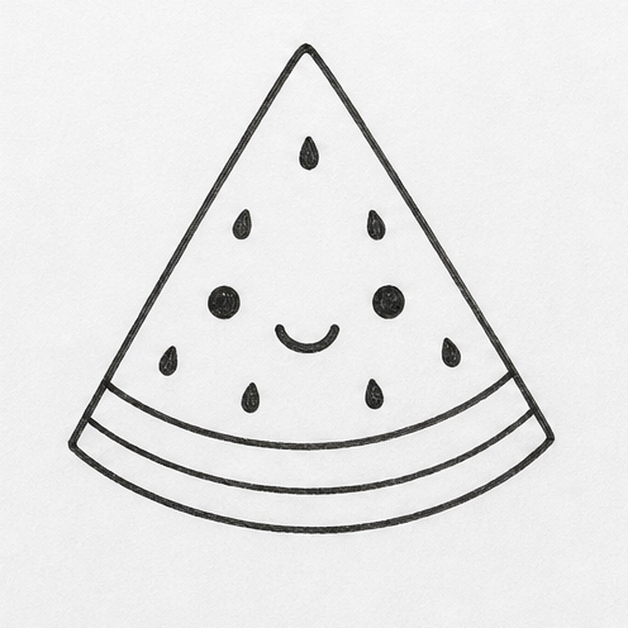 Place the seeds stage for how to draw a watermelon wedge