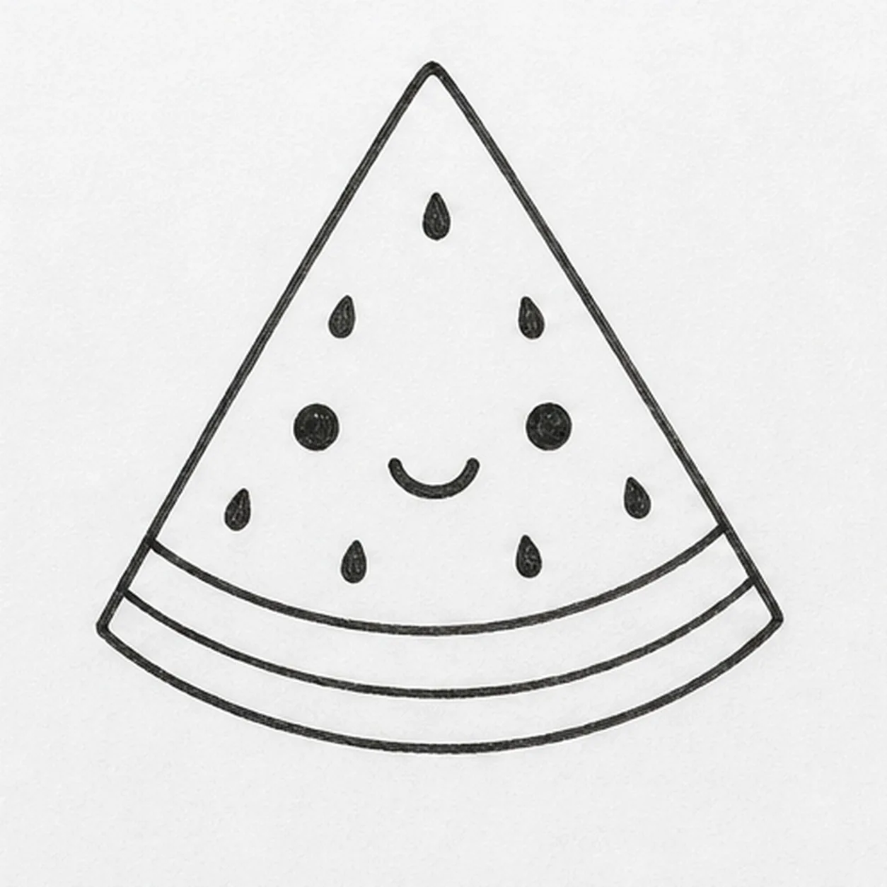 Place the seeds stage for how to draw a watermelon wedge