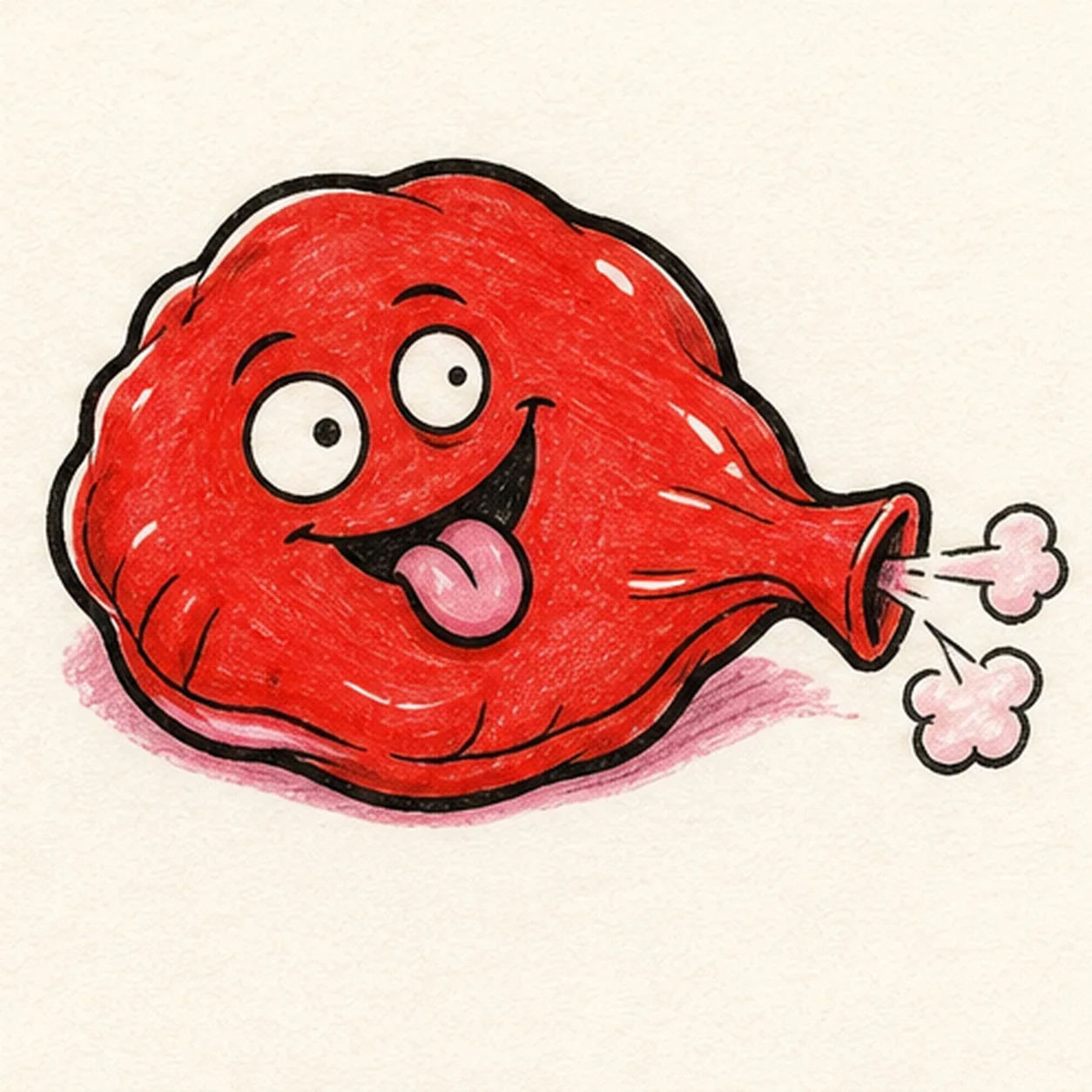 Fill the cushion red stage for how to draw a whoopee cushion